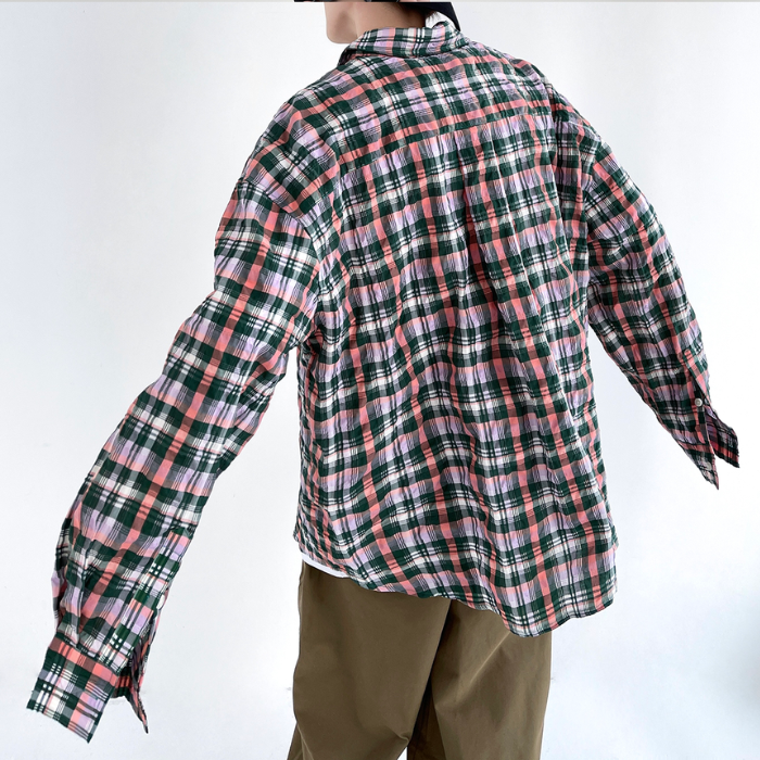 Loose Casual Plaid Long-sleeved Shirt K0196