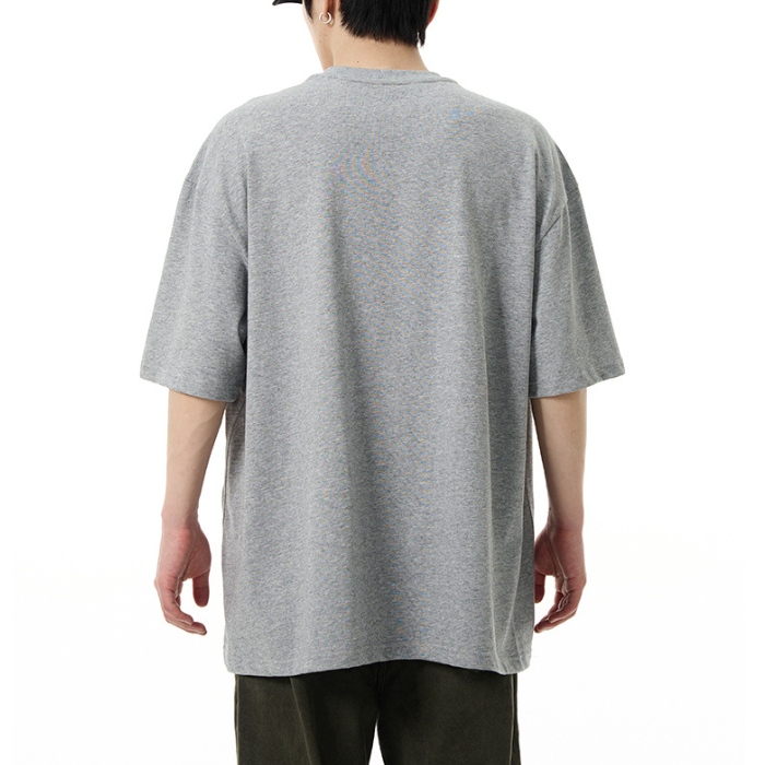 Zipper Solid Color Short-sleeved T-shirt K0238
