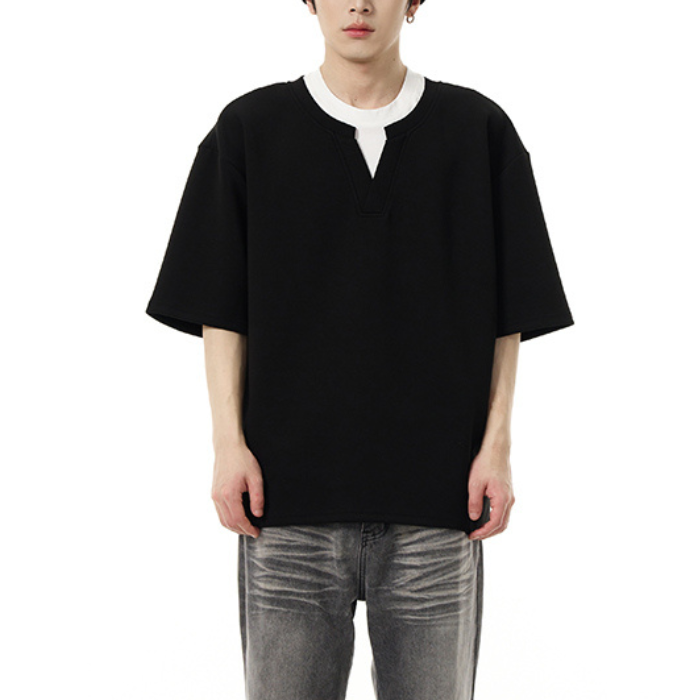 Fake Two-piece Short-sleeved T-shirt K0244