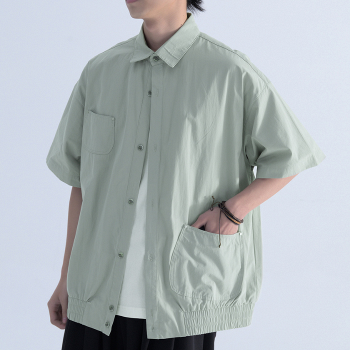 Soid Color Short-sleeved Shirt K0274