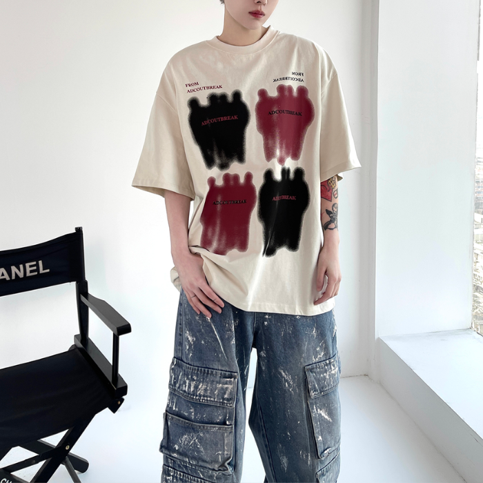 Silhouette Printed Short-sleeved T-shirt K0315