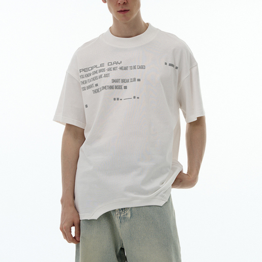 Letter Printing Simple Short-sleeved T-shirt K0377