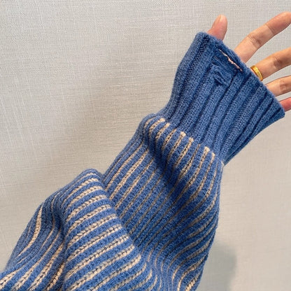 ストライプリブワイドカーディガン K0786