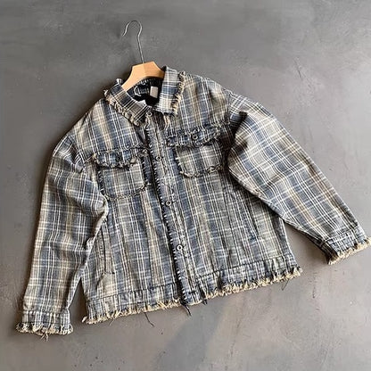 チェックフリンジジャケット K0827