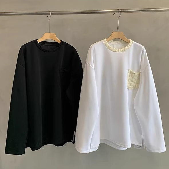 ケーブルアクセントロングTシャツ K0826