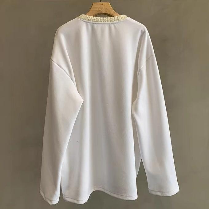 ケーブルアクセントロングTシャツ K0826