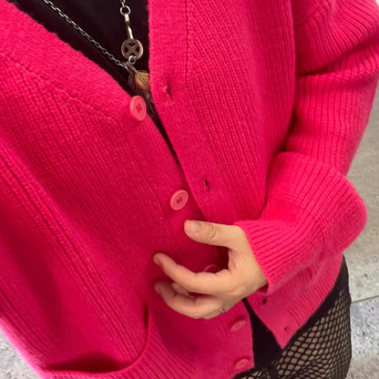 ワイドシルエットリブカーディガン K0824