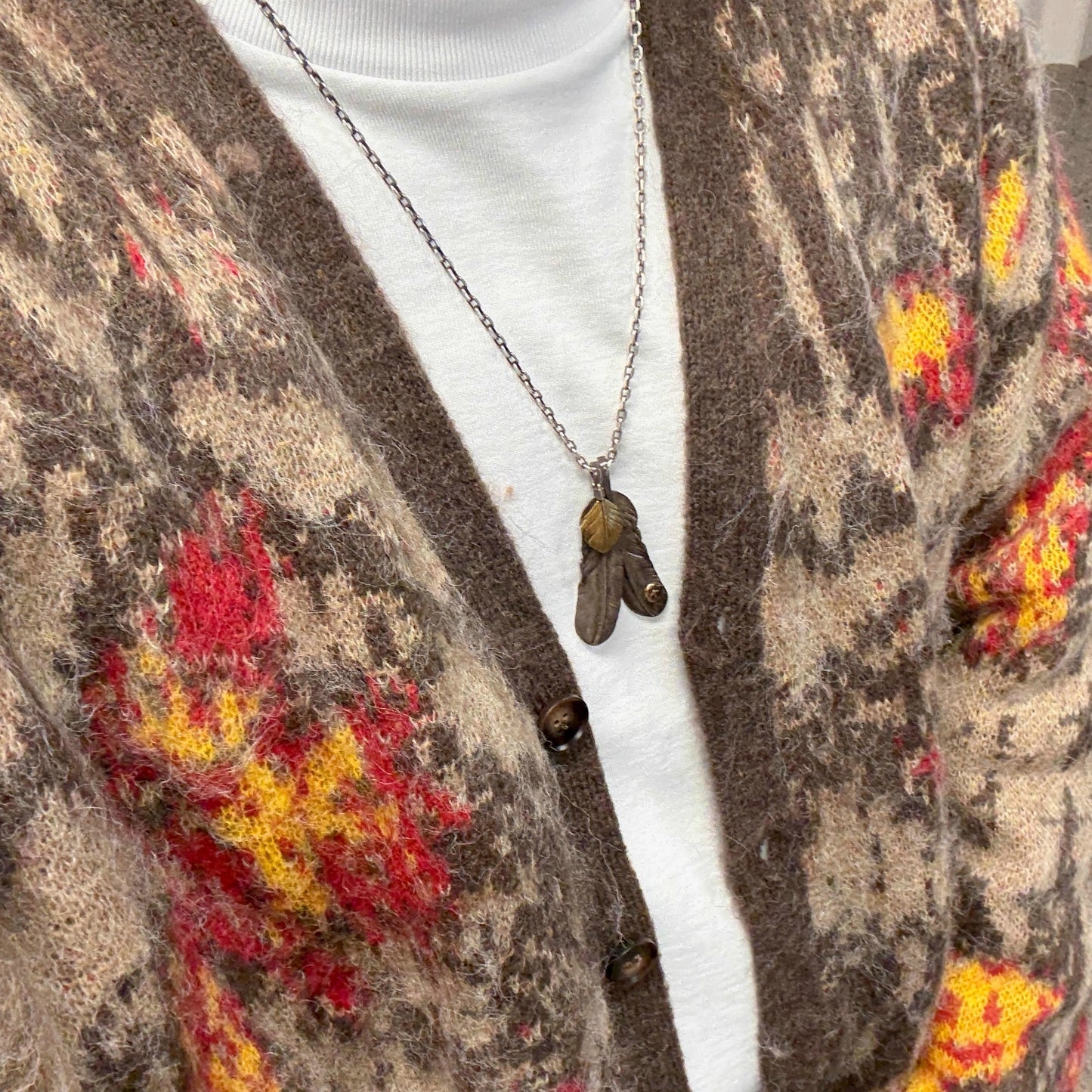 レトロインスパイアファジーカーディガン K0728