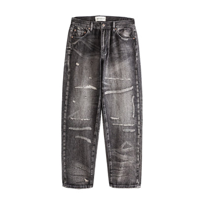 グランジリペアウォッシュワイドデニムパンツ K0706