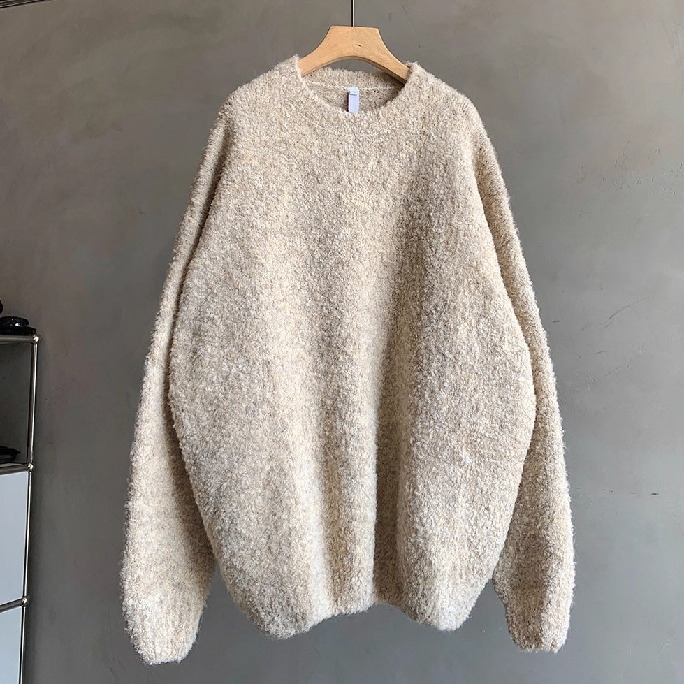 【OUTLET/即納】ボリュームブークレクルーネックニット K0730