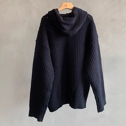 リラックスメッシュテクスチャニットパーカー K0682