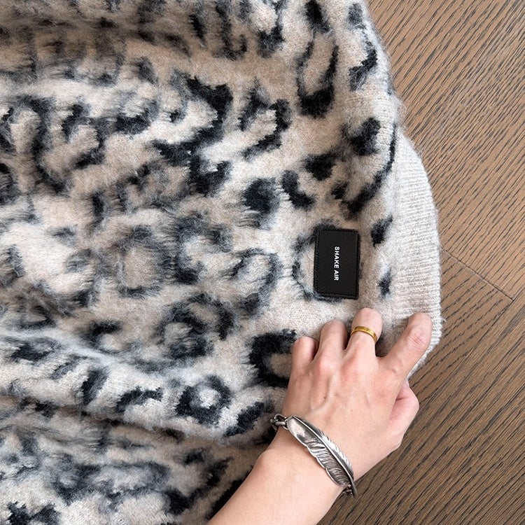 シャギーレオパードオーバーカーディガン K0718