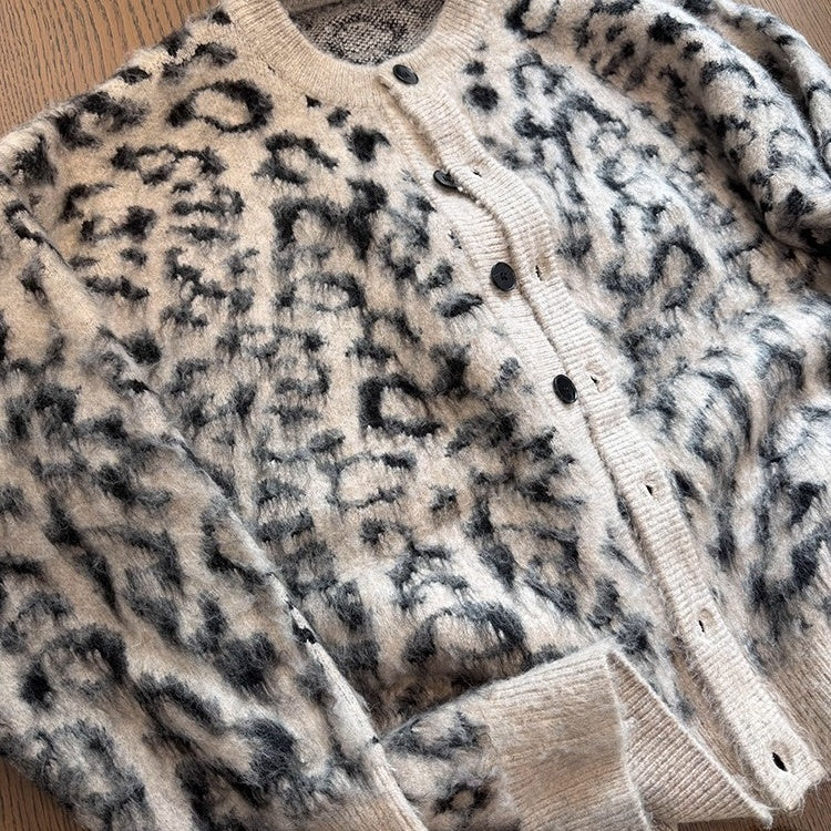 シャギーレオパードオーバーカーディガン K0718