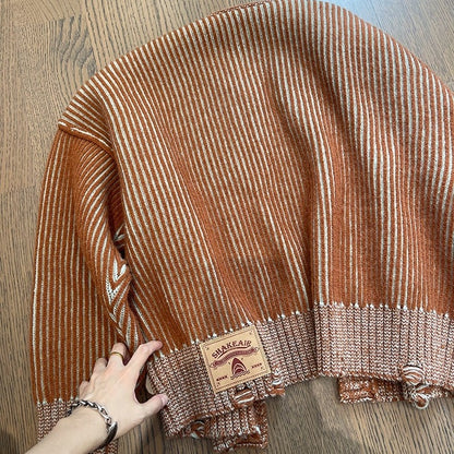 ヴィンテージストライプルーズニットカーディガン K0747