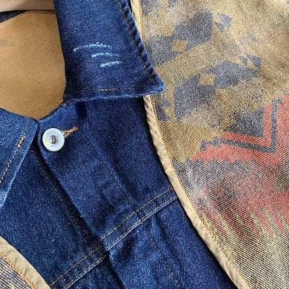 エスニックパターンデニムワークジャケット K0777