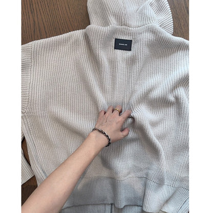 オーバーサイズワッフルニットジップパーカー K0703