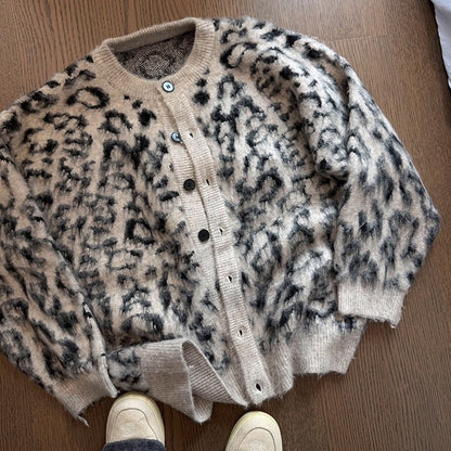シャギーレオパードオーバーカーディガン K0718