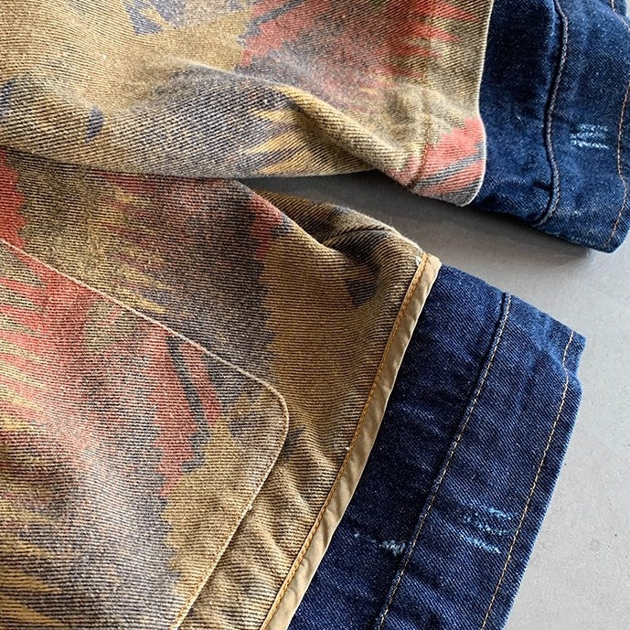 エスニックパターンデニムワークジャケット K0777