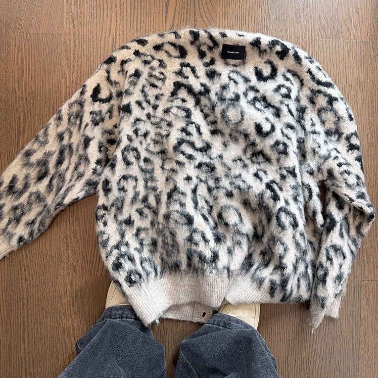 シャギーレオパードオーバーカーディガン K0718