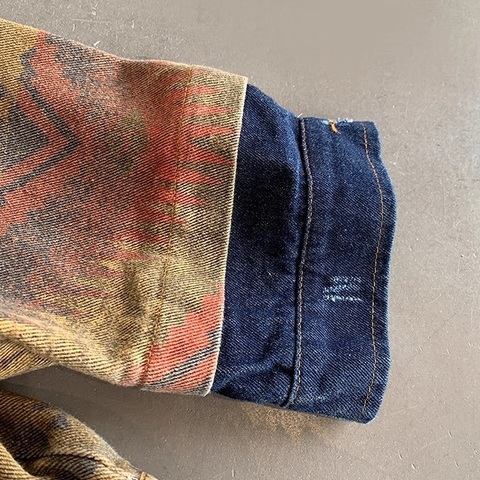 エスニックパターンデニムワークジャケット K0777