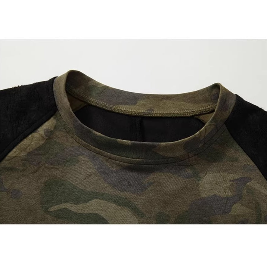 カモフラパネルデザインTシャツ K0857