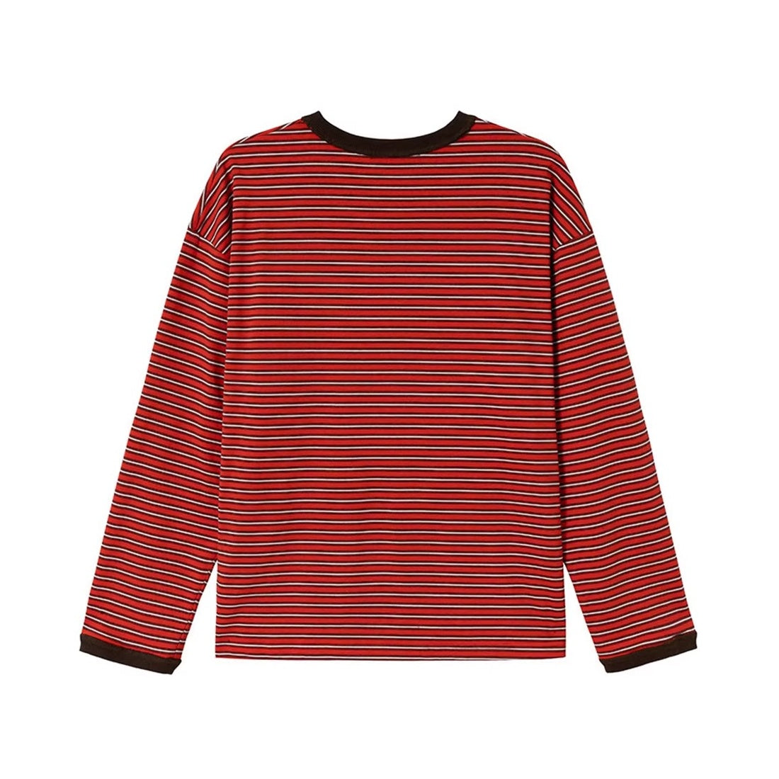 サイドボタンレトロボーダーロングTシャツ K0860