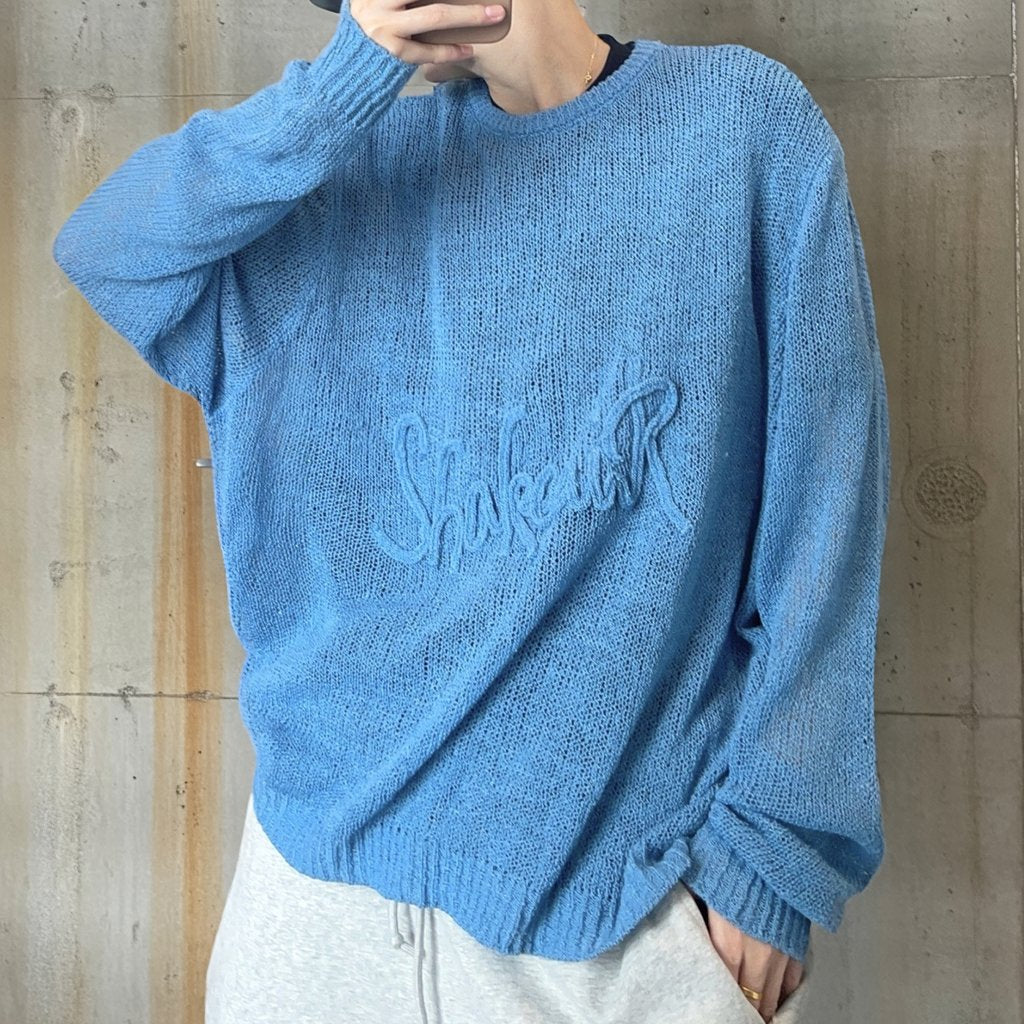 メッシュロゴオーバーサイズニット K0895