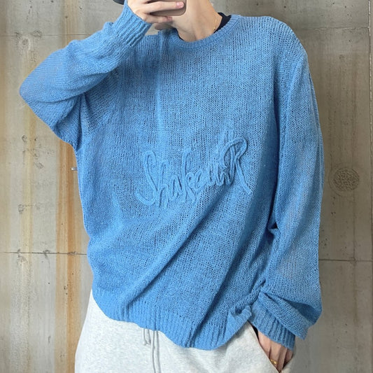 メッシュロゴオーバーサイズニット K0895