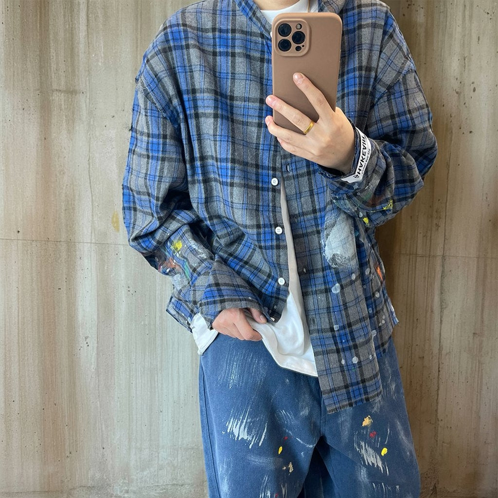 ルーズシルエットチェックシャツ K0875