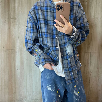 ルーズシルエットチェックシャツ K0875