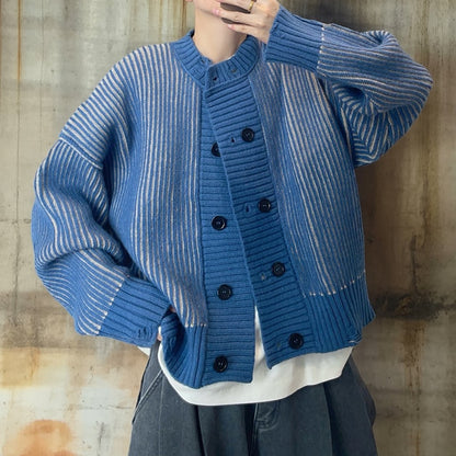 ストライプリブワイドカーディガン K0786