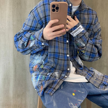 ルーズシルエットチェックシャツ K0875