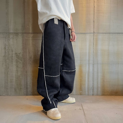 ミックステクスチャーパネルワイドパンツ K0788