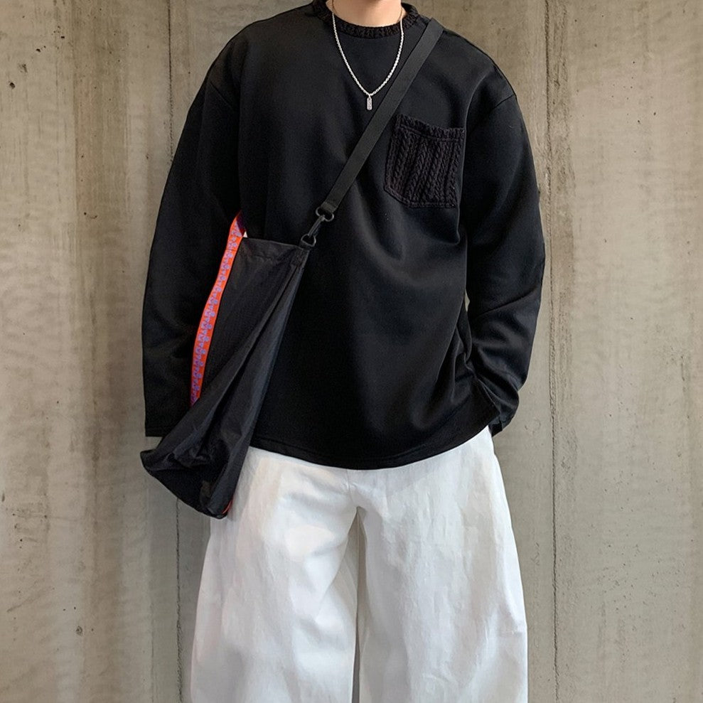 ケーブルアクセントロングTシャツ K0826