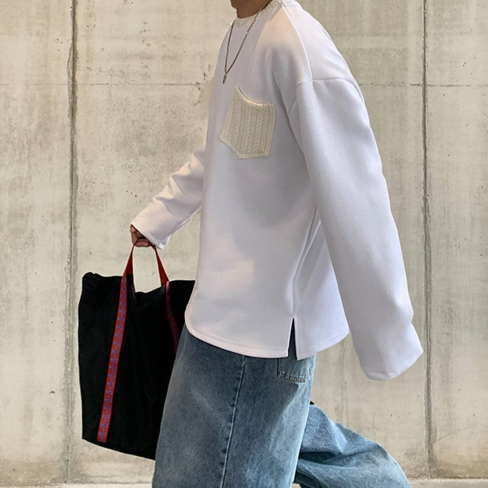 ケーブルアクセントロングTシャツ K0826