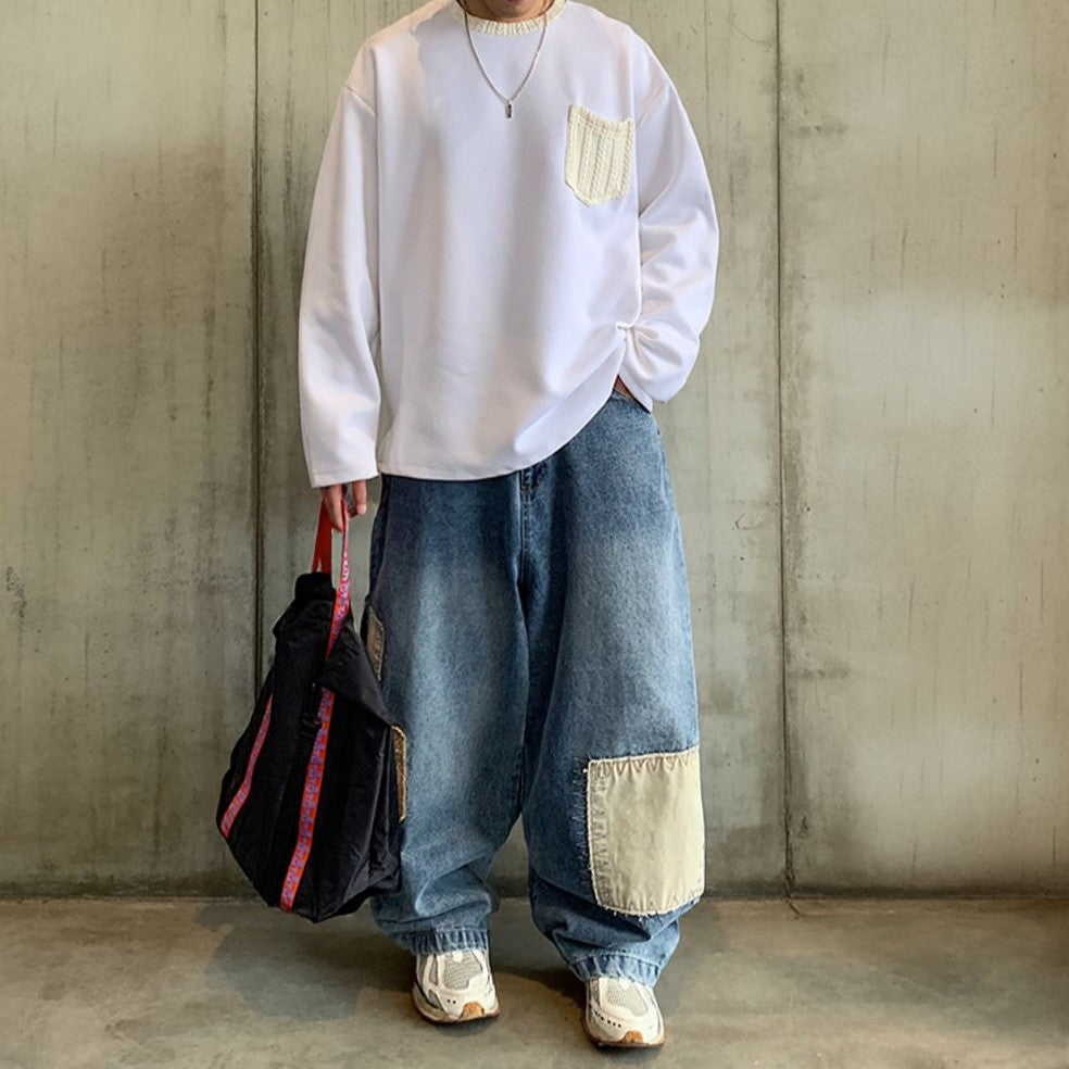 ケーブルアクセントロングTシャツ K0826