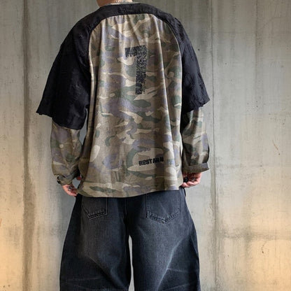 カモフラパネルデザインTシャツ K0857