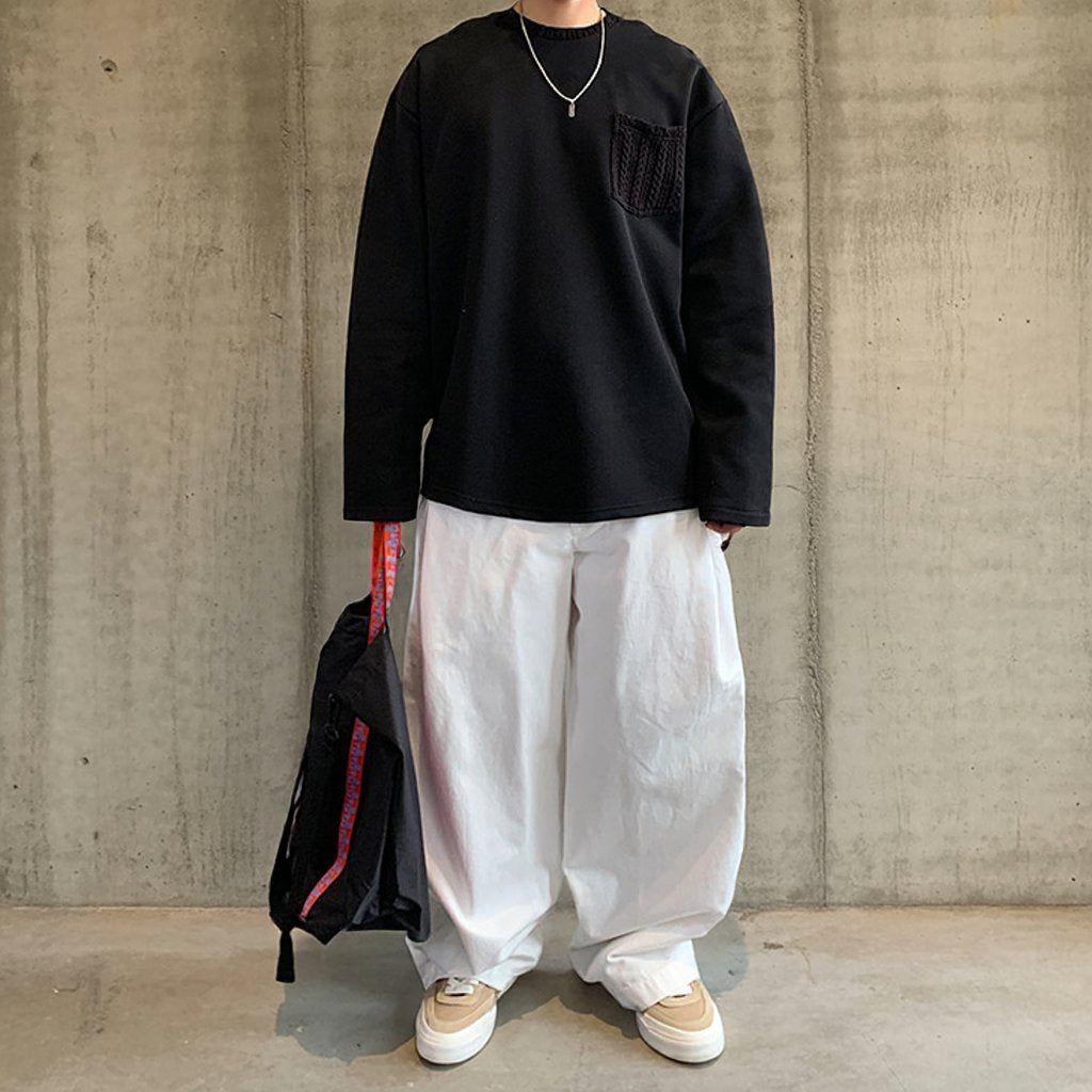 ケーブルアクセントロングTシャツ K0826