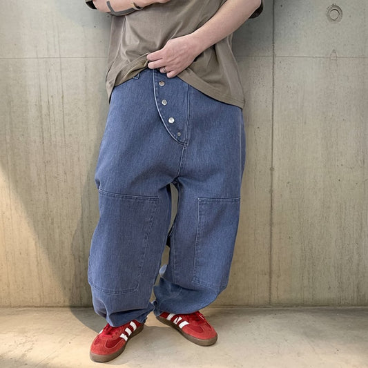 ボタンデザインワイドワークパンツ K0837