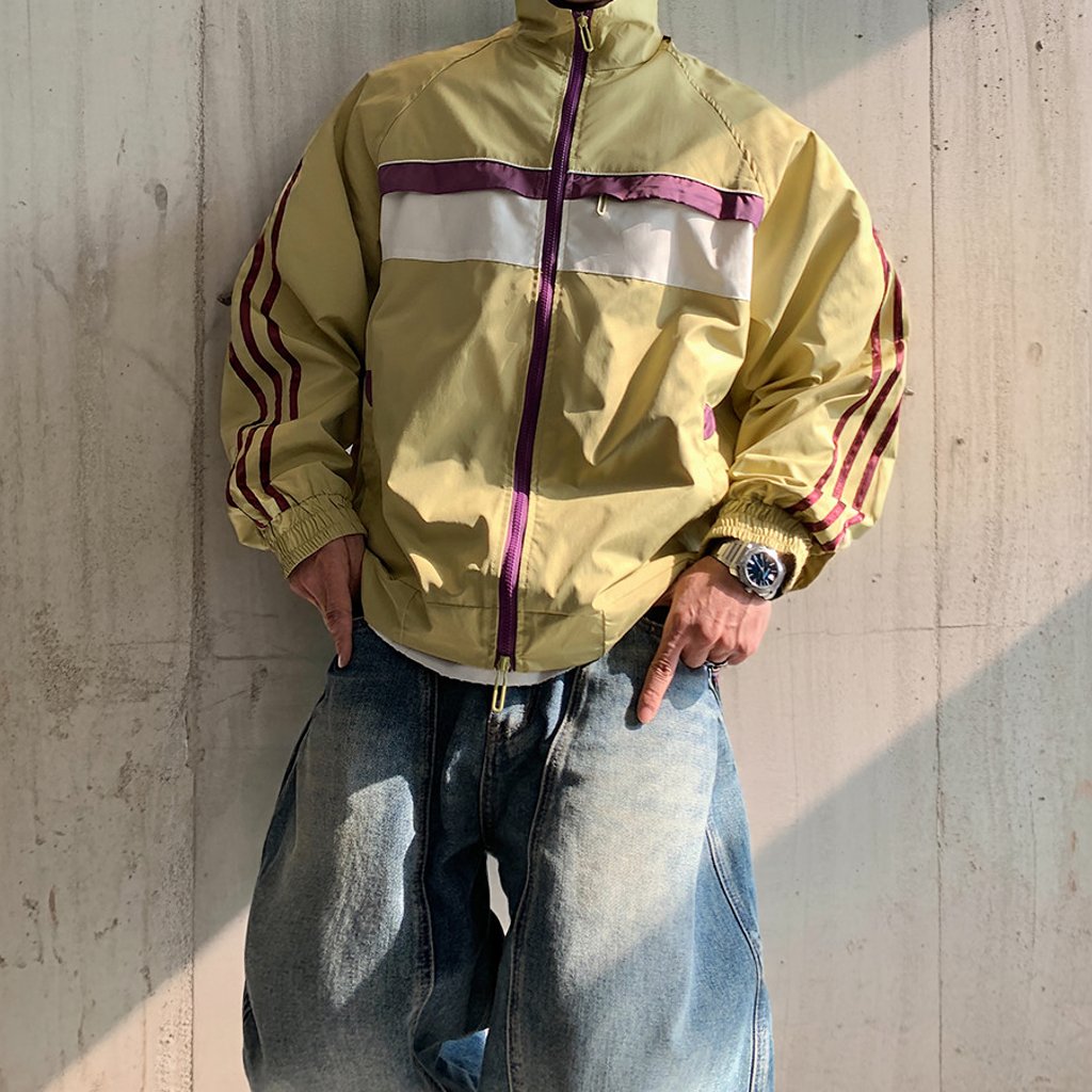 レトロラインスタンドジップジャケット K0861
