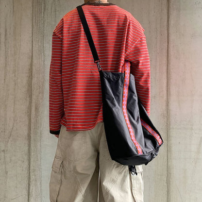 サイドボタンレトロボーダーロングTシャツ K0860