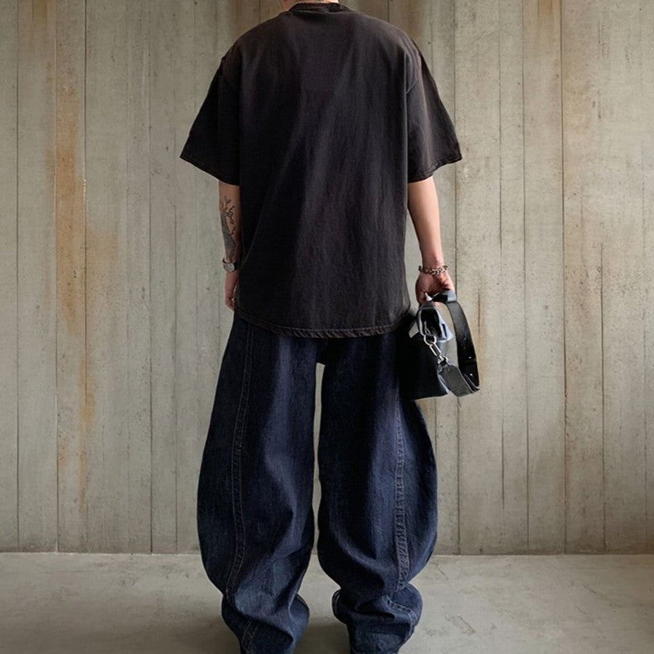 レトログラフィックワイド半袖Tシャツ K0878