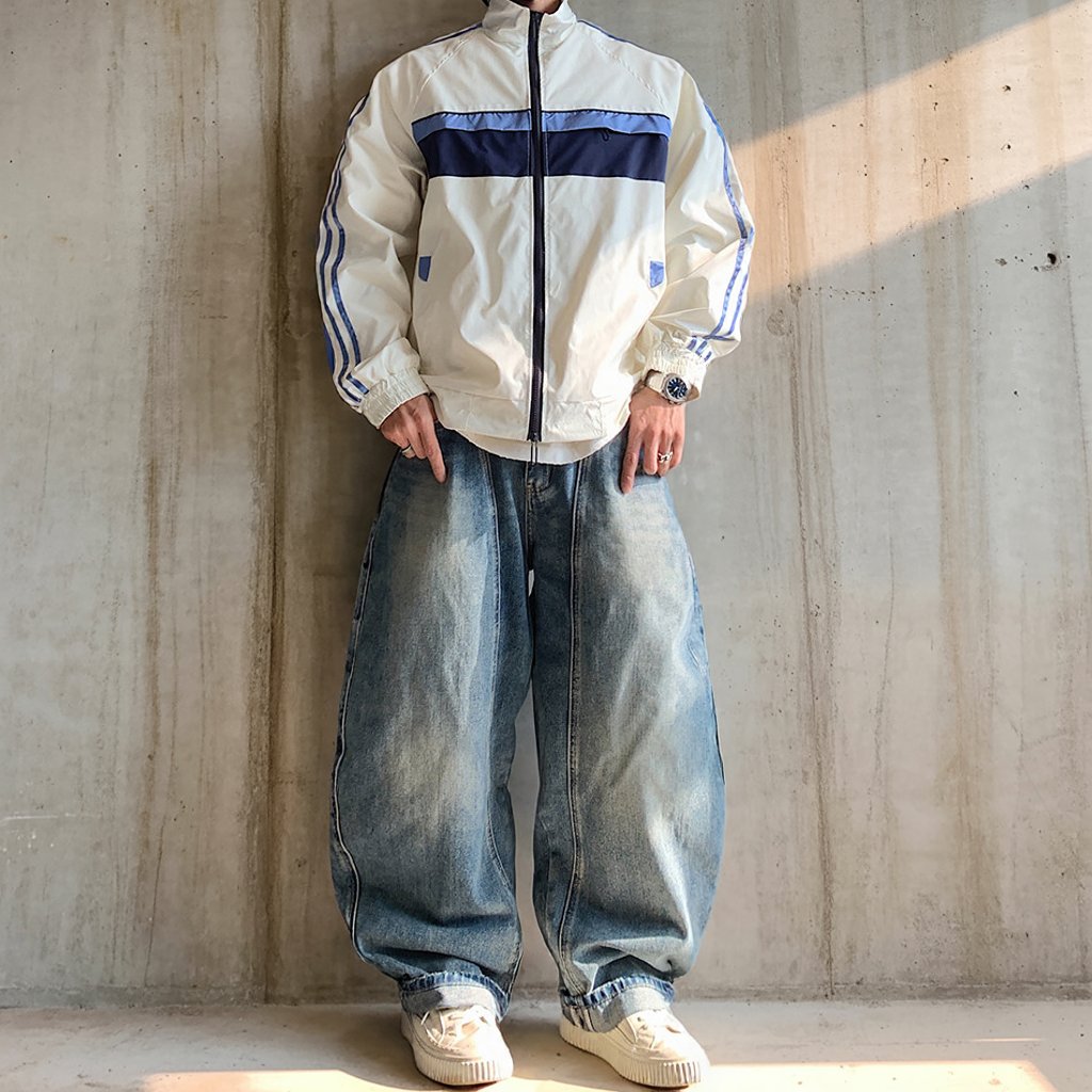 レトロラインスタンドジップジャケット K0861