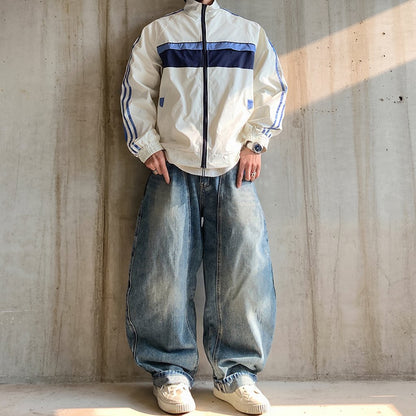 レトロラインスタンドジップジャケット K0861