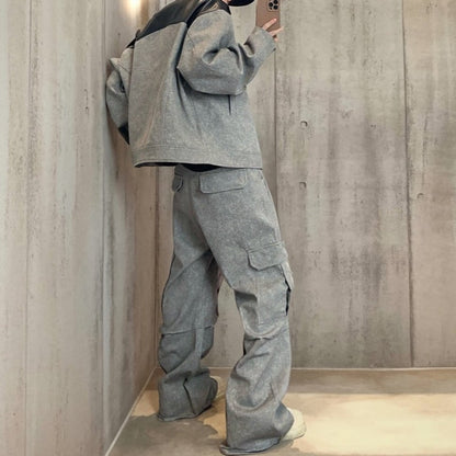 ツートーンスタッズデザインジャケット K0865