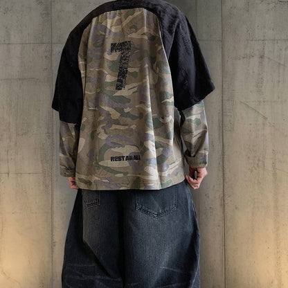 カモフラパネルデザインTシャツ K0857