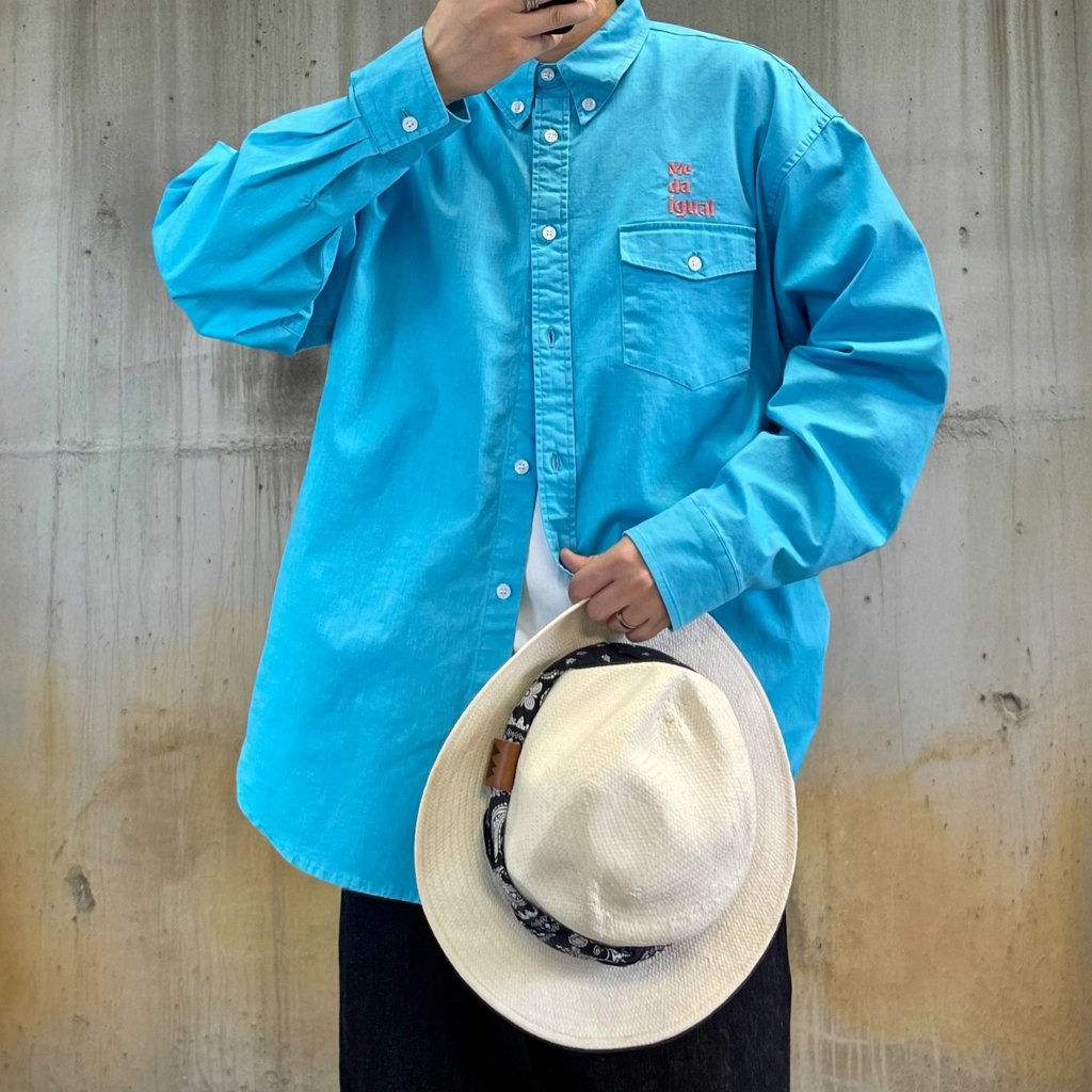 刺繍入りボタンダウンルーズシャツ K0835