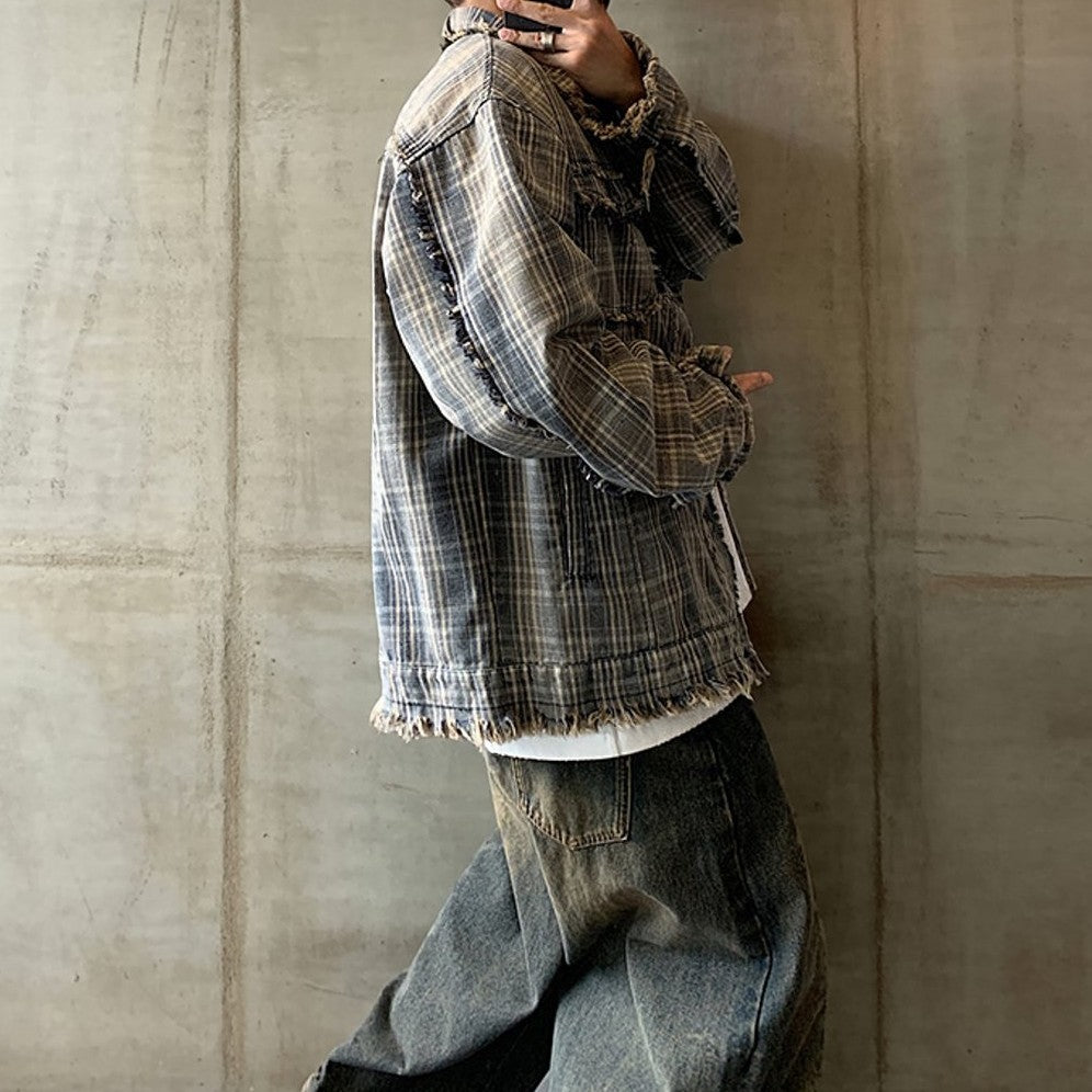 チェックフリンジジャケット K0827