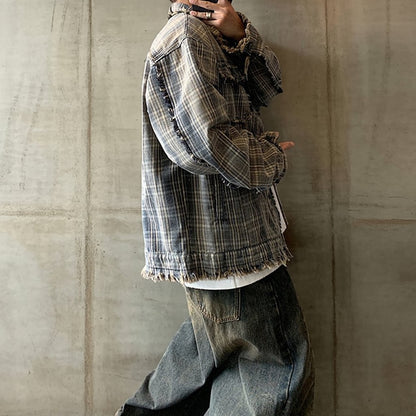 チェックフリンジジャケット K0827