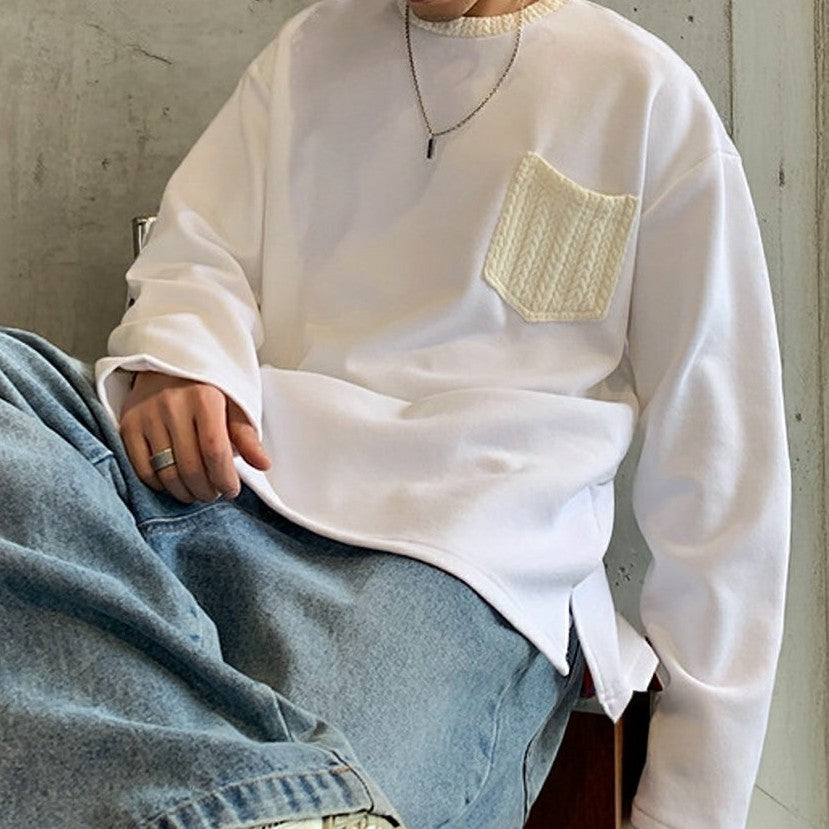 ケーブルアクセントロングTシャツ K0826